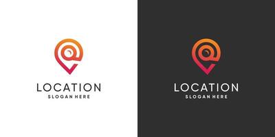 Pin location logo design with creative modern idea vector