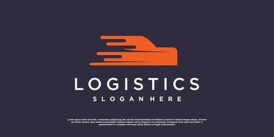 Logistics logo design with modern creative abstract concept idea vector