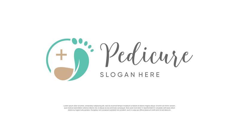 Pedicure logo design with creative abstract concept idea