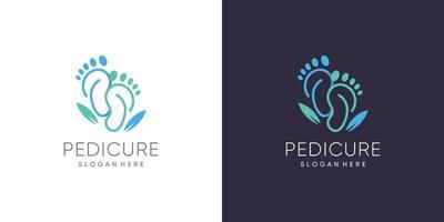 pedicure logo diseño con creativo resumen concepto idea vector