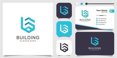 Building logo design with modern creative concept idea vector