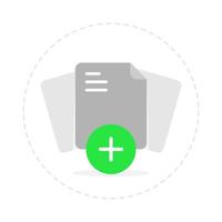 Add new document file, upload button concept illustration flat design vector eps10. simple and modern graphic element for landing page, empty state ui, infographic, button, icon