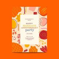 Hand-drawn abstract background anniversary card invitation vector