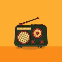 vintage radio illustration with background vector