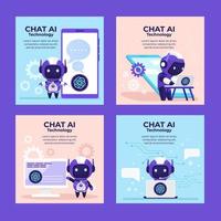 Chat AI Technology Social Media Post vector