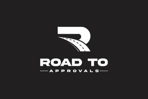 R road construction logo design vector