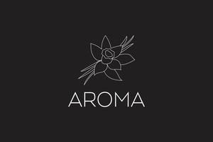 aroma logo, flor, perfume producto logo, aroma olor vector