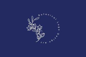 botanical logo, boho logo design art vector
