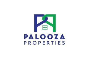 palooza properties real estate logo design vector