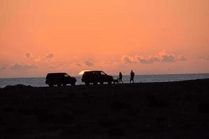 Sunset over the sea photo