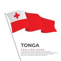 Template vector Tonga flag modern design