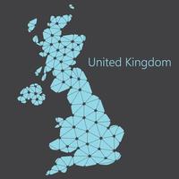 Vector low polygonal United Kingdom map.