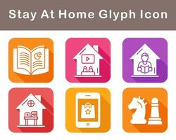 Stay At Home Vector Icon Set