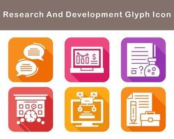 investigación y desarrollo vector icono conjunto
