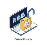 Password Security Vector Isometric Icons. Simple stock illustration