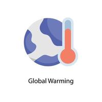 Global Warming Vector Flat Icons. Simple stock illustration stock