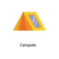 Campsite Vector Flat Icons. Simple stock illustration stock