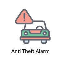 Anti Theft Alarm Vector    Fill Outline Icons. Simple stock illustration stock