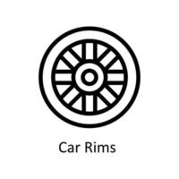 Car Rims  Vector     Outline Icons. Simple stock illustration stock