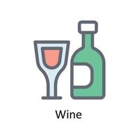 Wine Vector     Fill outline Icons. Simple stock illustration stock