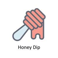 Honey Dip Vector     Fill outline Icons. Simple stock illustration stock