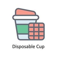 Disposable Cup Vector     Fill outline Icons. Simple stock illustration stock