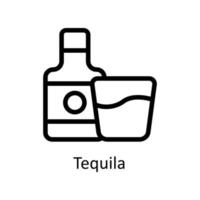 tequila vector contorno iconos sencillo valores ilustración valores