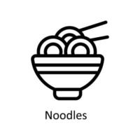 Noodles  Vector      outline Icons. Simple stock illustration stock