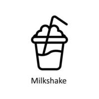 Milkshake Vector      outline Icons. Simple stock illustration stock