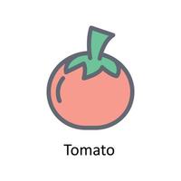 Tomato Vector Fill Outline Icons. Simple stock illustration stock