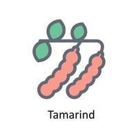 Tamarind Vector Fill Outline Icons. Simple stock illustration stock
