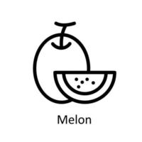 melón vector contorno iconos sencillo valores ilustración valores