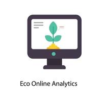 Eco Online Analytics  Vector Flat Icons. Simple stock illustration stock