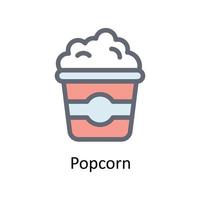 Popcorn Vector     Fill outline Icons. Simple stock illustration stock