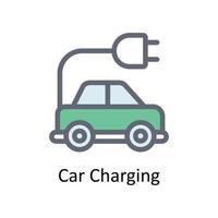 Car Charging Vector    Fill Outline Icons. Simple stock illustration stock