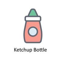 Ketchup Bottle Vector     Fill outline Icons. Simple stock illustration stock