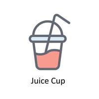 Juice Cup Vector     Fill outline Icons. Simple stock illustration stock