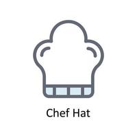 Chef Hat Vector     Fill outline Icons. Simple stock illustration stock