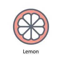 Lemon Vector Fill Outline Icons. Simple stock illustration stock