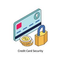 Credit Card Security Vector Isometric Icons. Simple stock illustration