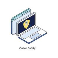Online Safety Vector Isometric Icons. Simple stock illustration