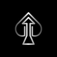 Ace of spade with arrow line modern logo vector