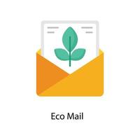 Eco Mail Vector Flat Icons. Simple stock illustration stock