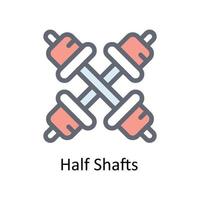 Half Shafts Vector    Fill Outline Icons. Simple stock illustration stock