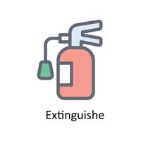 extinguishe Vector    Fill Outline Icons. Simple stock illustration stock