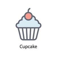 Cupcake Vector     Fill outline Icons. Simple stock illustration stock