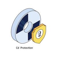 CD  Protection Vector Isometric Icons. Simple stock illustration