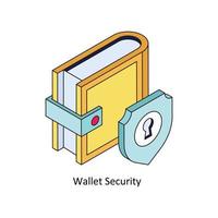 Wallet Security Vector Isometric Icons. Simple stock illustration