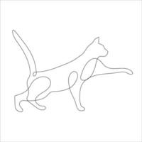 Cat in one line drawing style. Abstract and minimalist cat icon. Contunuous line drawing of cat. Vector illustration