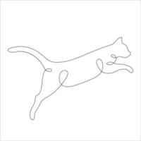 Cat in one line drawing style. Abstract and minimalist cat icon. Contunuous line drawing of cat. Vector illustration